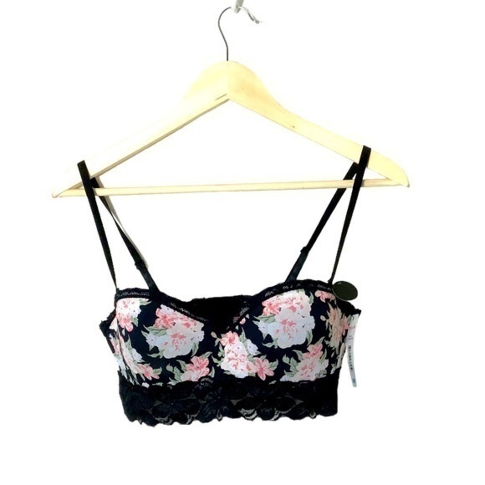 Corset crop style bra floral‎ convertible lightly lined intimate top 36C NWT